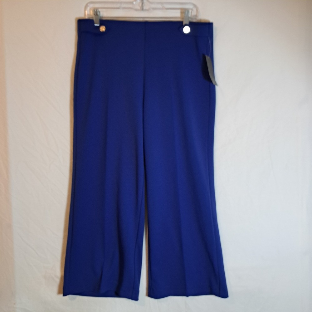 Rafaela Womens Blue Crop Pants size 12 NEW High Rise